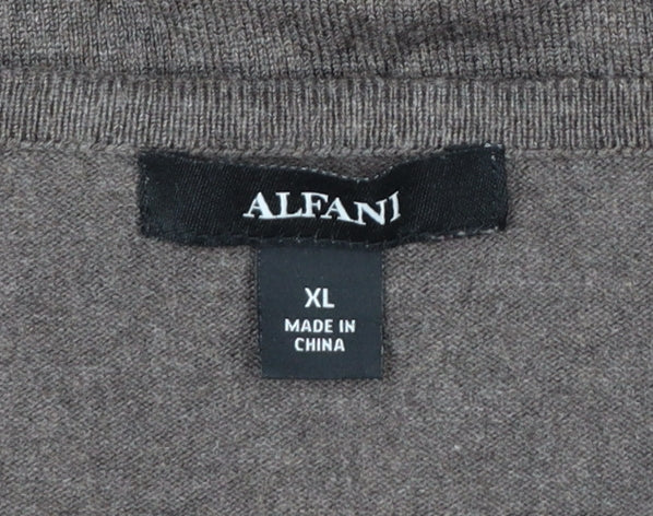 Alfani Women Brown XL 3/4 Sleeve Tie Pullover Jumper