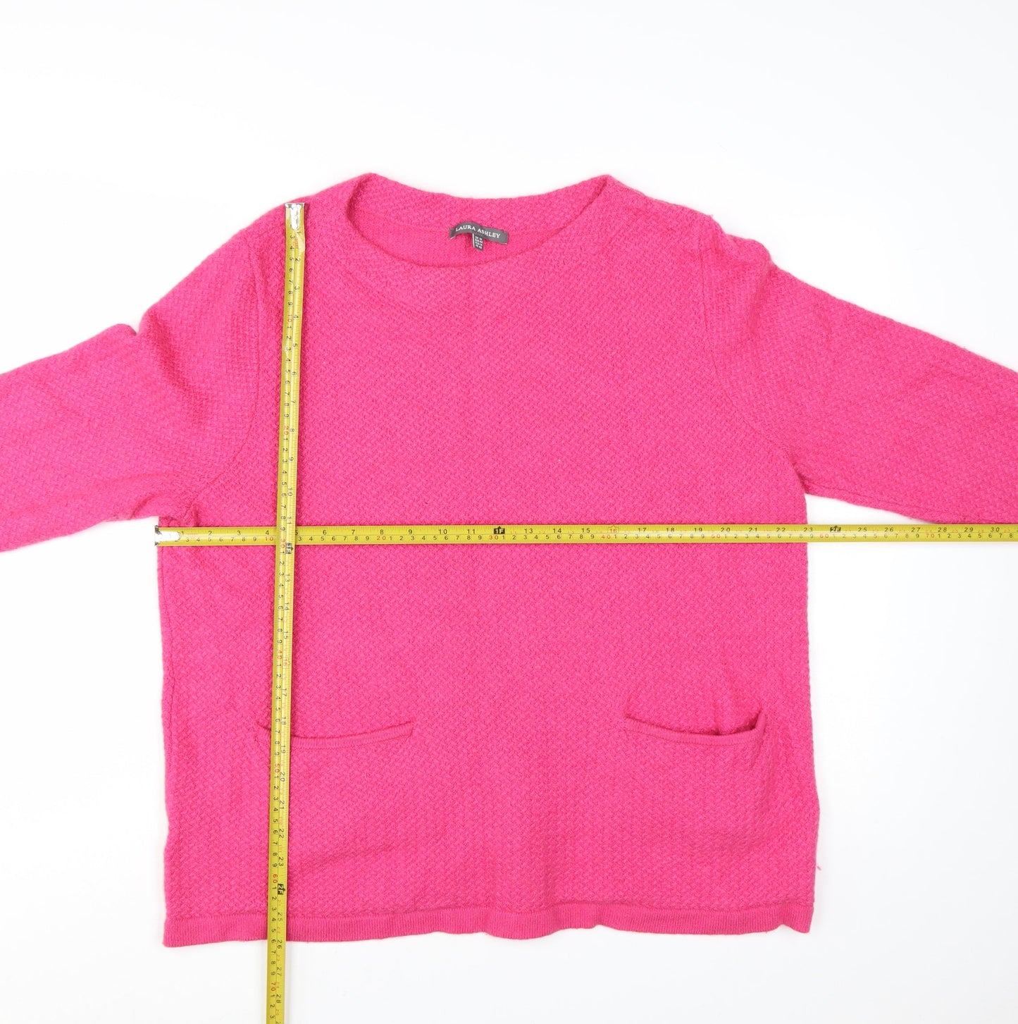 Laura Ashley Women's Pink Wool Blend Pullover Jumper UK 18