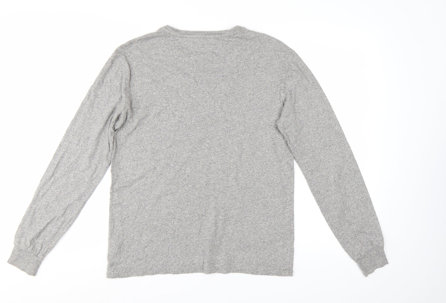 Ralph Lauren Men's Grey Long Sleeve Crew Neck Cotton T-Shirt Small