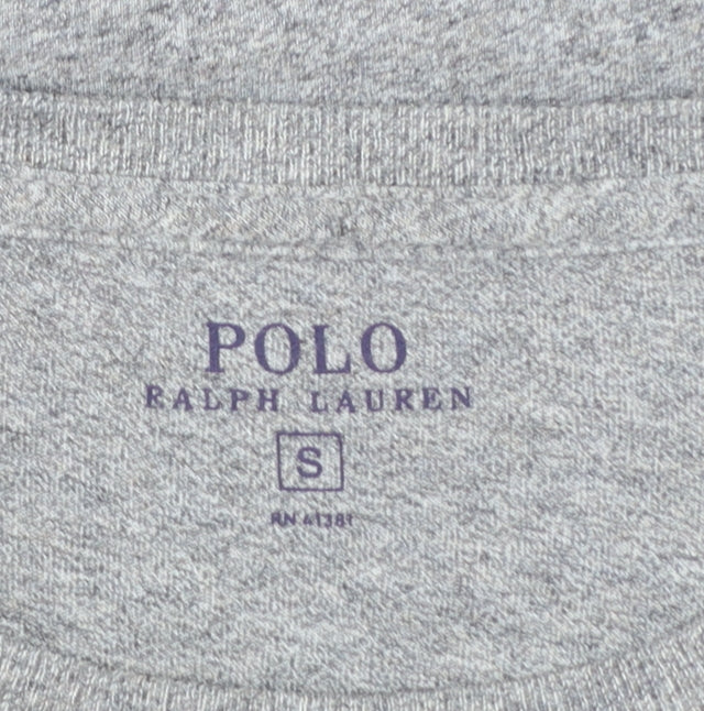 Ralph Lauren Men's Grey Long Sleeve Crew Neck Cotton T-Shirt Small