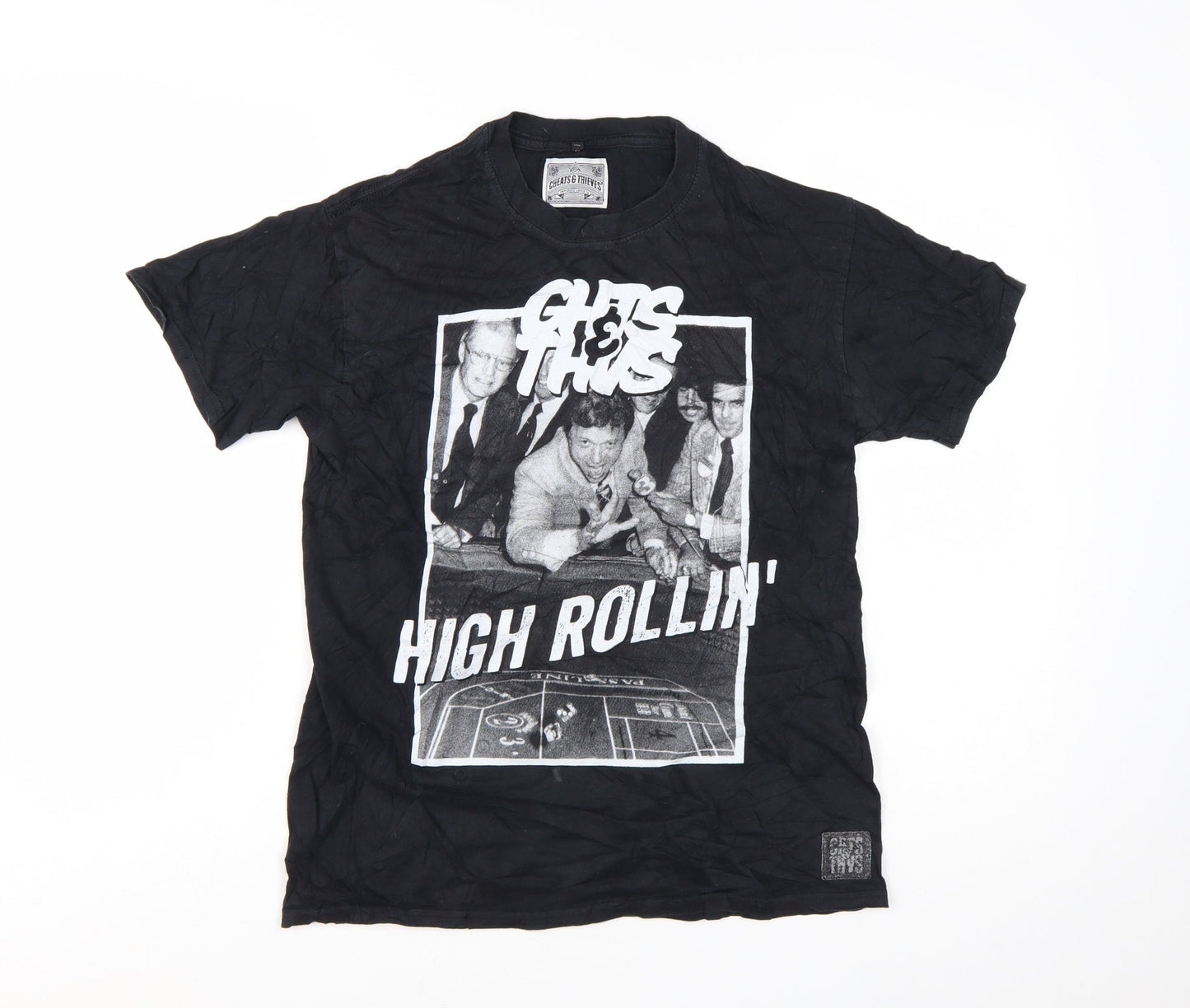 Cheats & Thieves Men's Black Graphic Print High Rollin' T-Shirt Medium