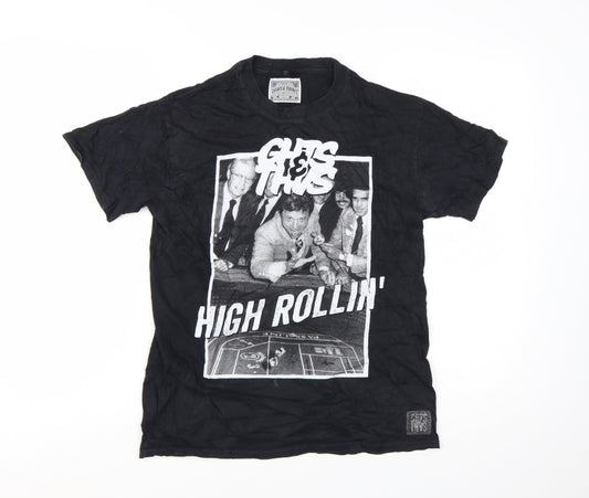 Cheats & Thieves Men's Black Graphic Print High Rollin' T-Shirt Medium