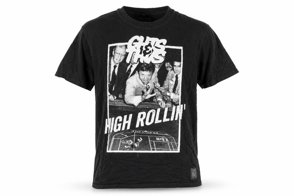Cheats & Thieves Men's Black Graphic Print High Rollin' T-Shirt Medium