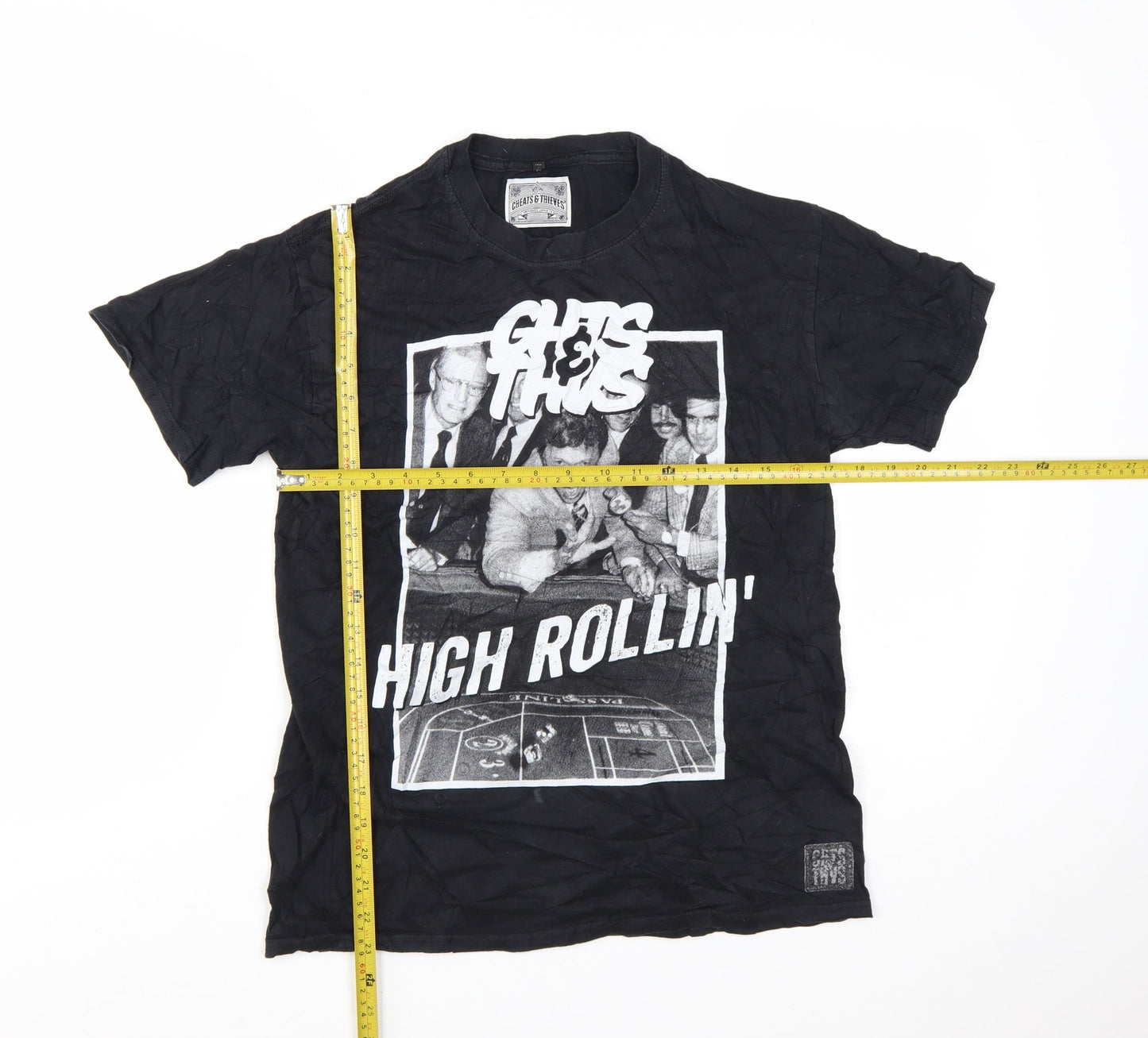 Cheats & Thieves Men's Black Graphic Print High Rollin' T-Shirt Medium
