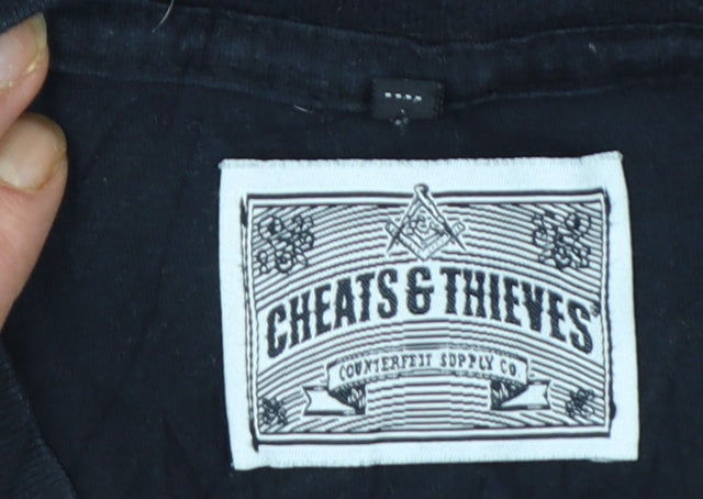 Cheats & Thieves Men's Black Graphic Print High Rollin' T-Shirt Medium