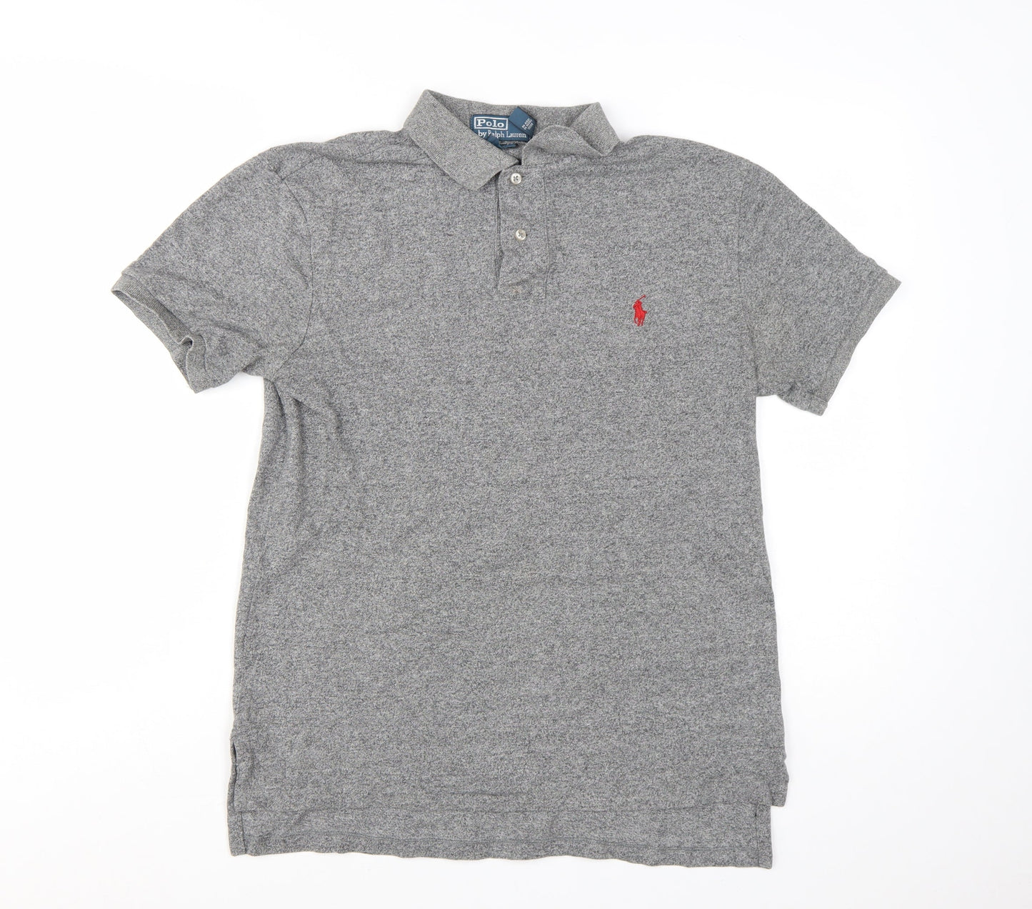 Ralph Lauren Men's Grey Slim Fit Cotton Polo Shirt Size M