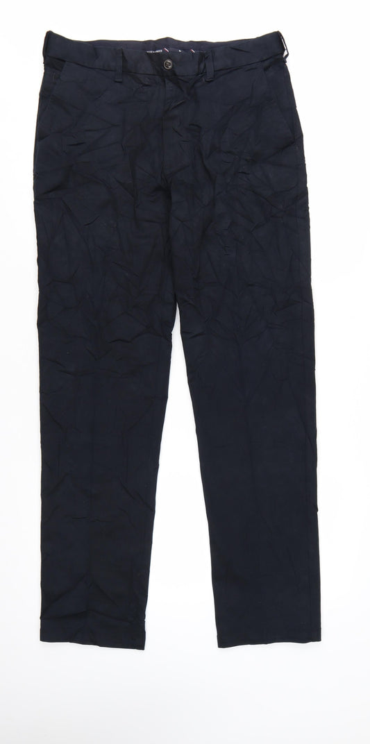 Marks and Spencer Men's Blue Slim Fit Chino Trousers 34W 33L
