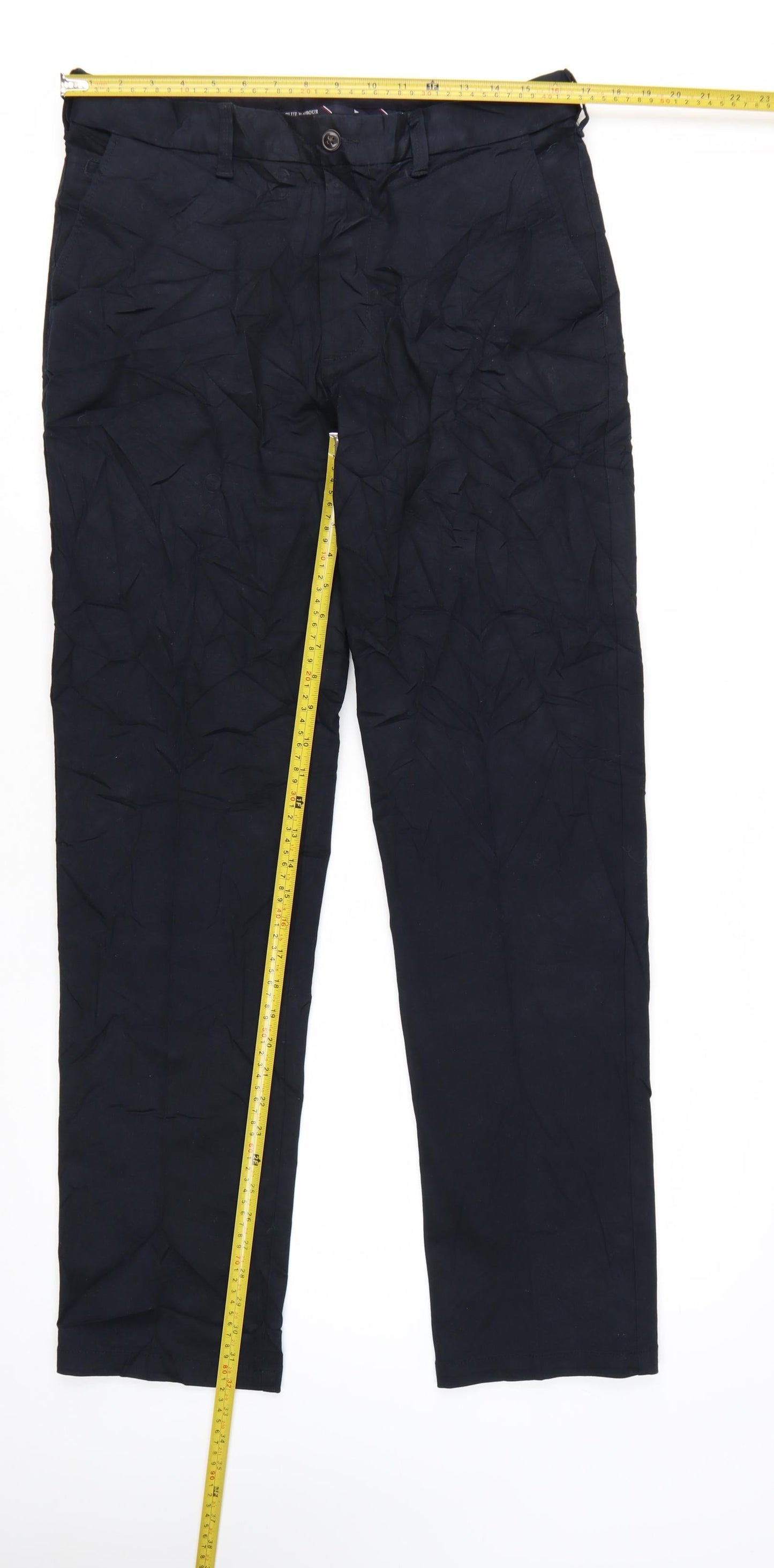 Marks and Spencer Men's Blue Slim Fit Chino Trousers 34W 33L