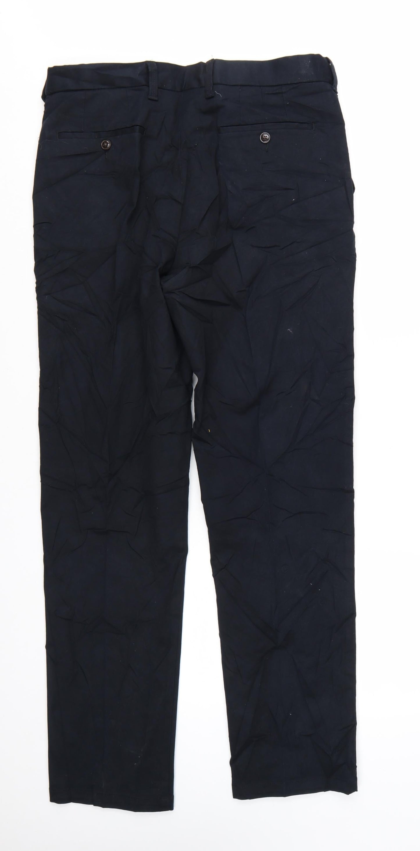Marks and Spencer Men's Blue Slim Fit Chino Trousers 34W 33L