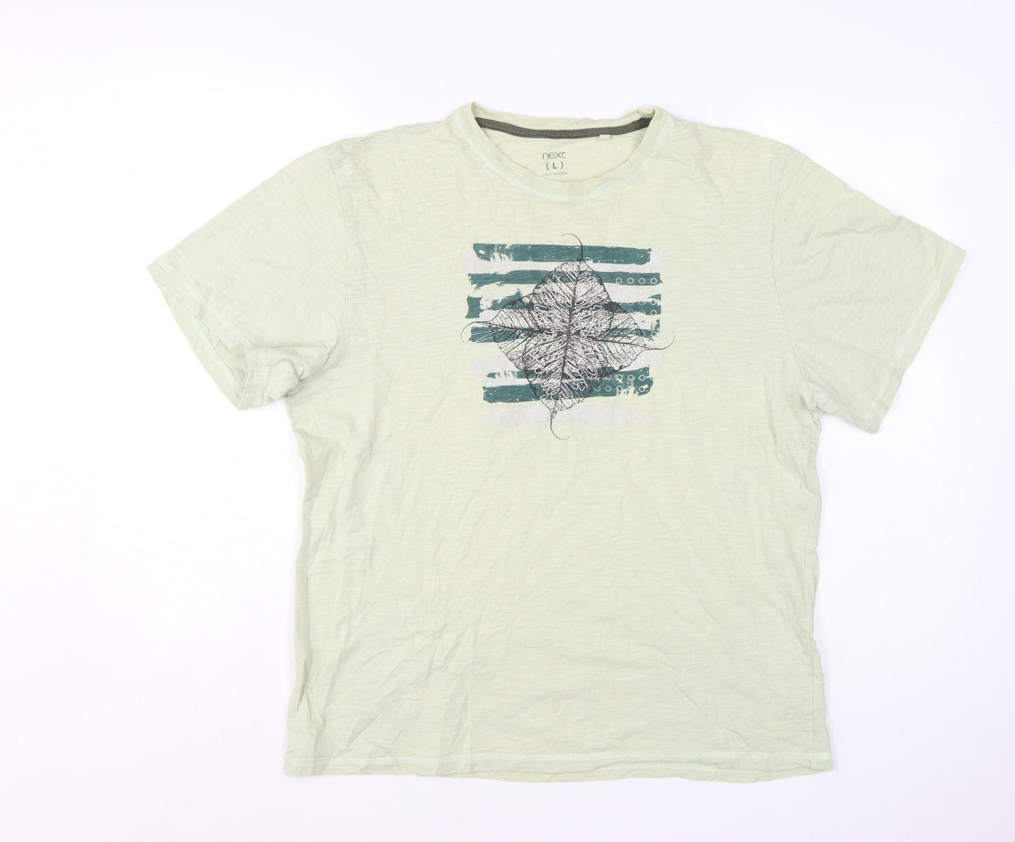 Next Women’s Green Graphic Cotton T-Shirt Size L Casual Summer