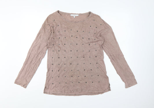 Prewornwholesale purple cropped slim fit active T-shirt with short sleeves and a high neckline.