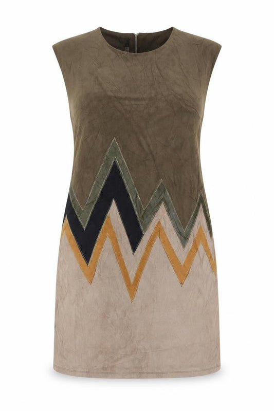 Stella Morgan Women’s Green Geometric Sleeveless Shift Dress Size 12