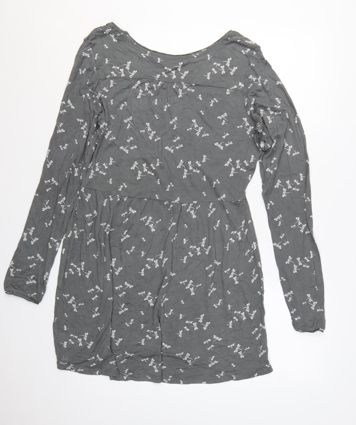 Fat Face Womens Grey Long Sleeve A-Line Dress Size 16