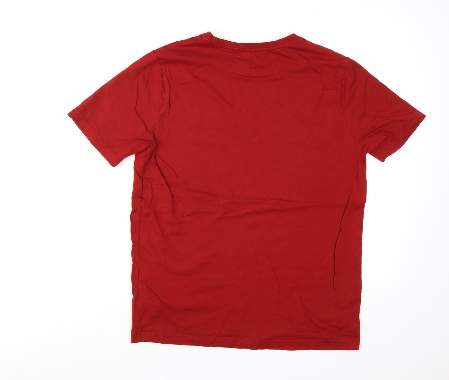 Puma Men's Red Crew Neck Graphic Sports Cotton T-Shirt M