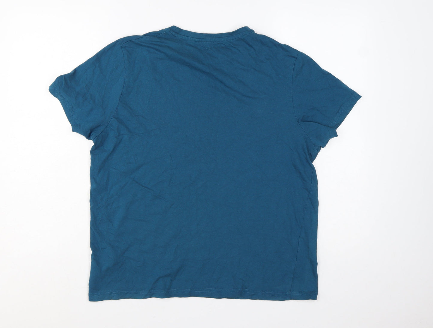 Bench Men's Blue Crew Neck Cotton T-Shirt Size L Casual Style