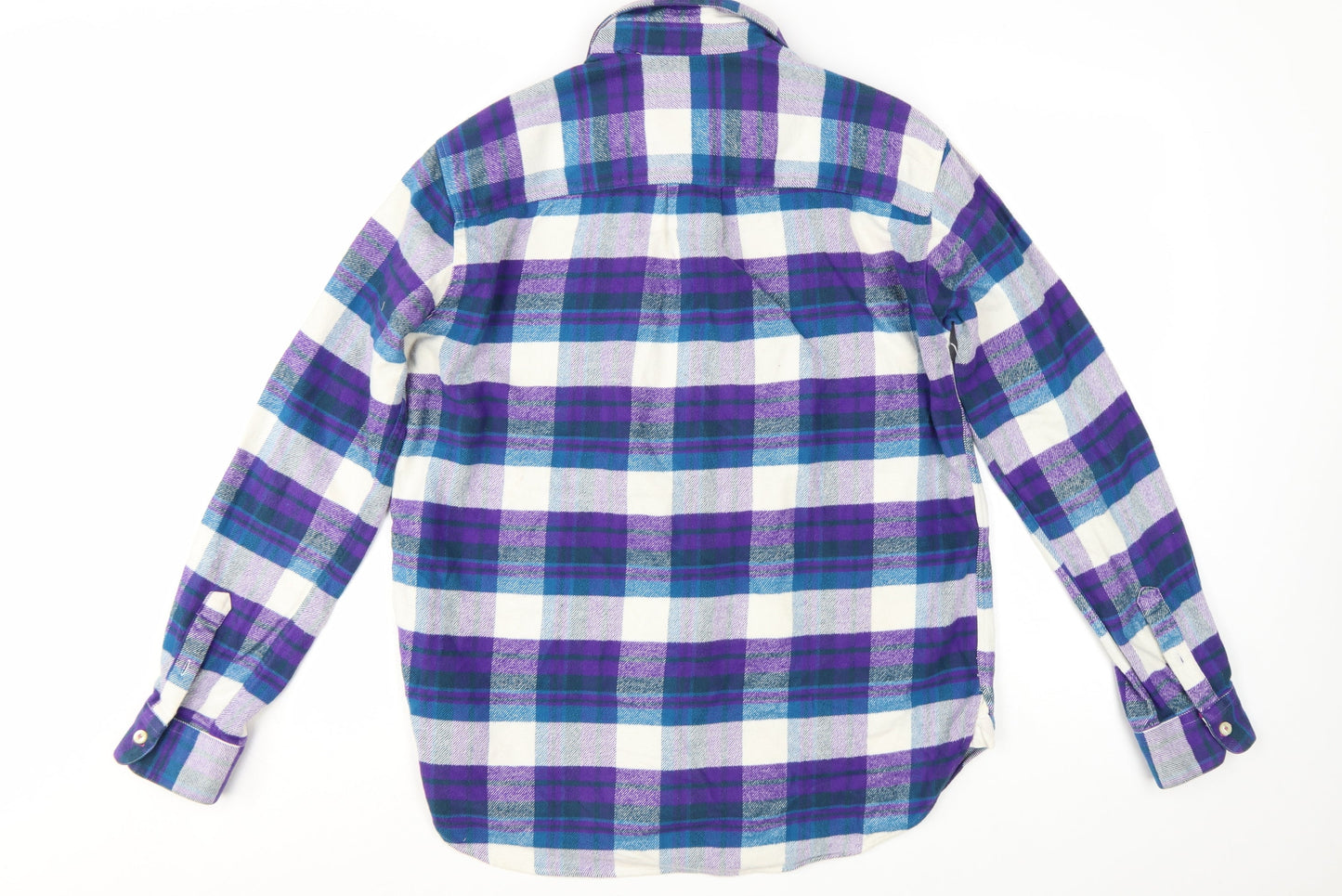 Jack Wills Women's Multicoloured Flannel Check Button-Up Shirt UK14