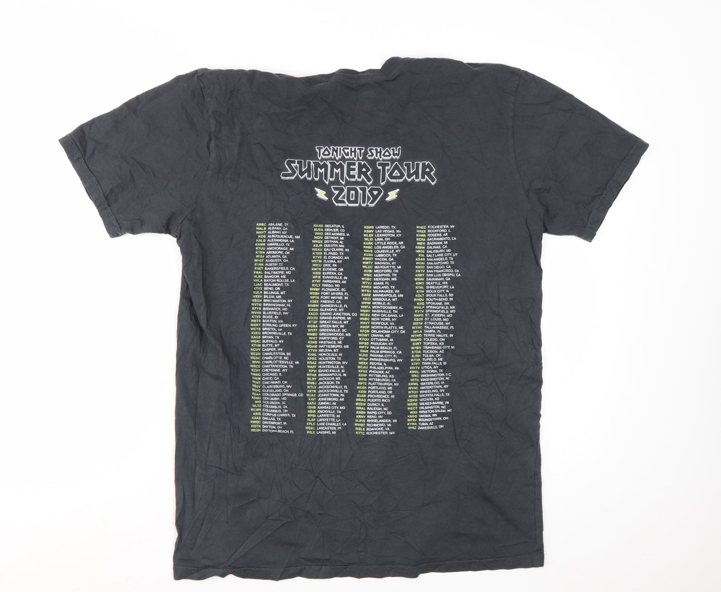The Tonight Show Jimmy Fallon Men's Black Small 2019 Tour T-Shirt