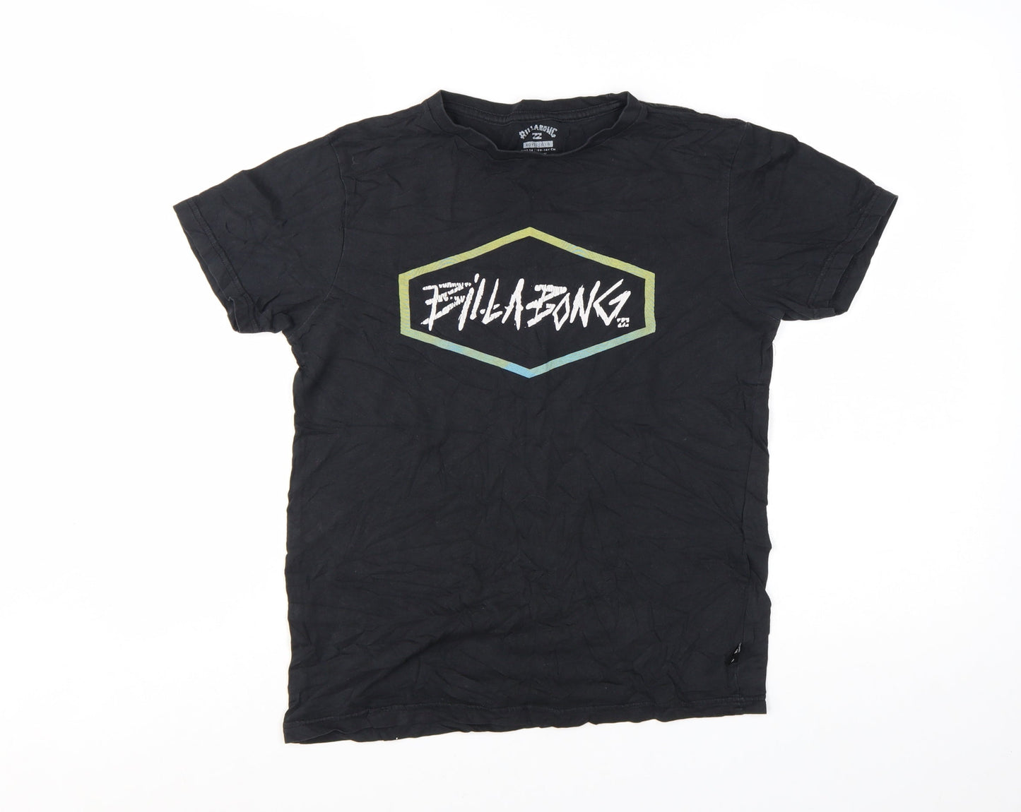 Billabong Boys Black Cotton Logo Graphic Short Sleeve T-Shirt Size 14 Years