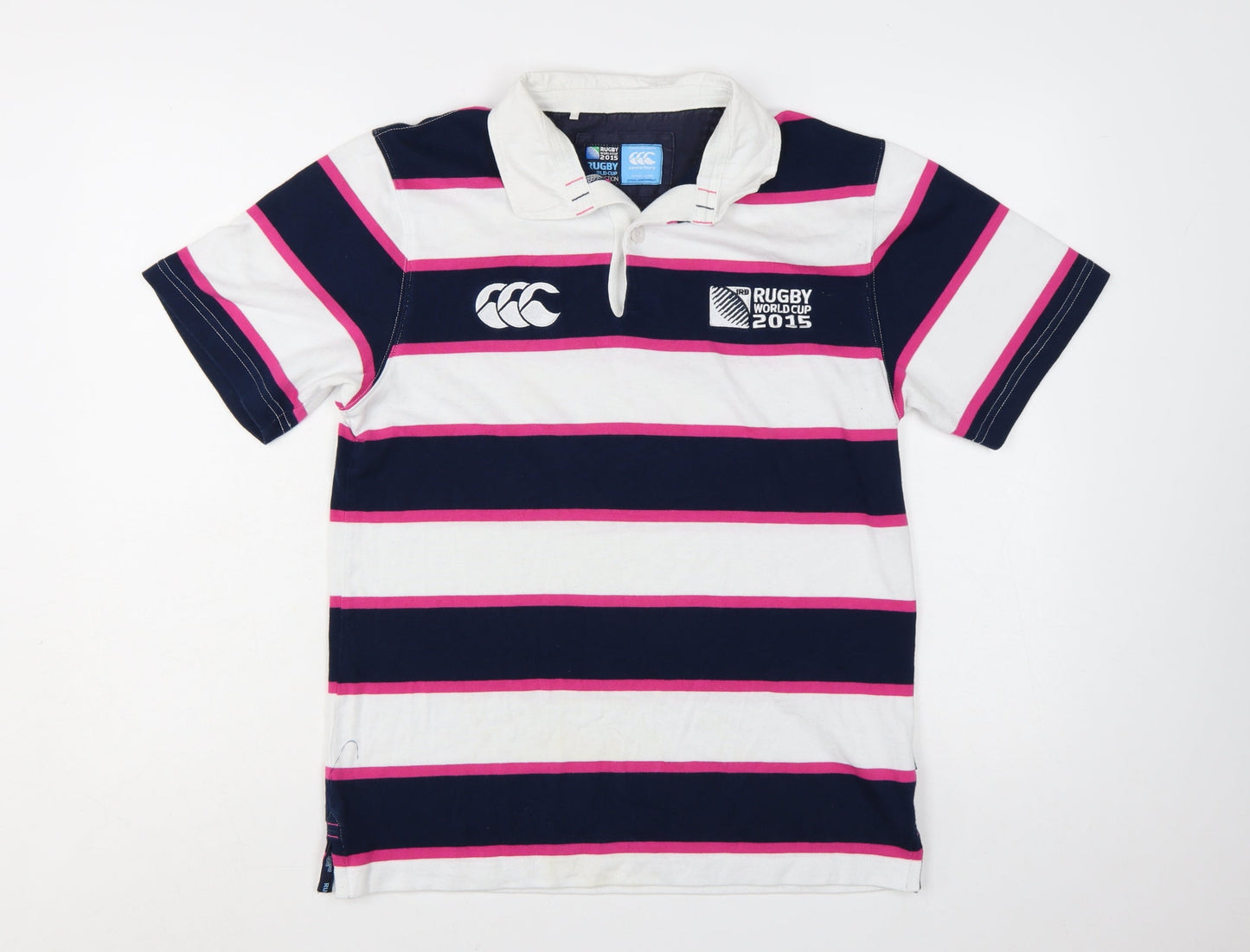 Canterbury Men’s Multicoloured Striped Rugby World Cup 2015 Polo Shirt S