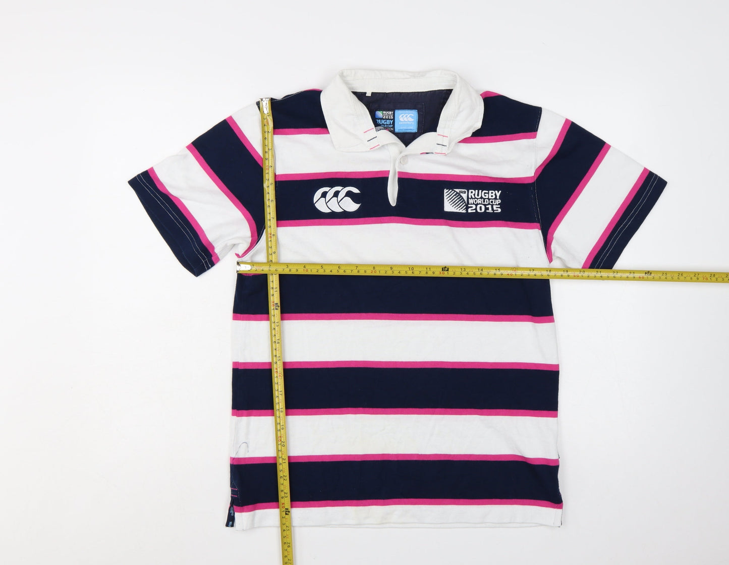 Canterbury Men’s Multicoloured Striped Rugby World Cup 2015 Polo Shirt S