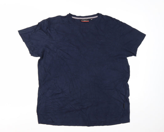 Pierre Cardin Men's Blue 2XL Cotton Crew Neck T-Shirt