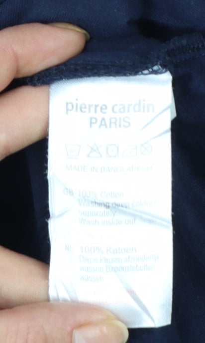 Pierre Cardin Men's Blue 2XL Cotton Crew Neck T-Shirt