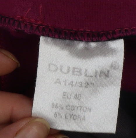Dublin Womens Magenta Cotton Blend Riding Breeches EU 40 UK 12