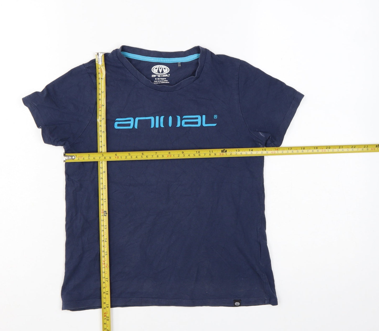 Animal Boys Blue 9-10 Years Cotton Crew Neck Short Sleeve T-Shirt
