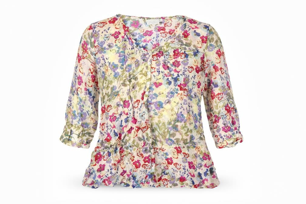 Adini Women’s Multicoloured Floral Cotton Tunic Blouse S