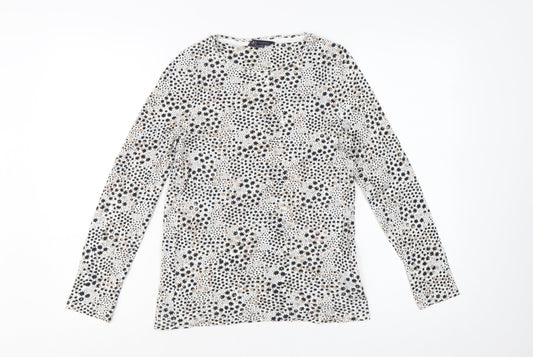 Marks and Spencer Womens Multicoloured Star Print Cotton Long Sleeve T-Shirt Size 12