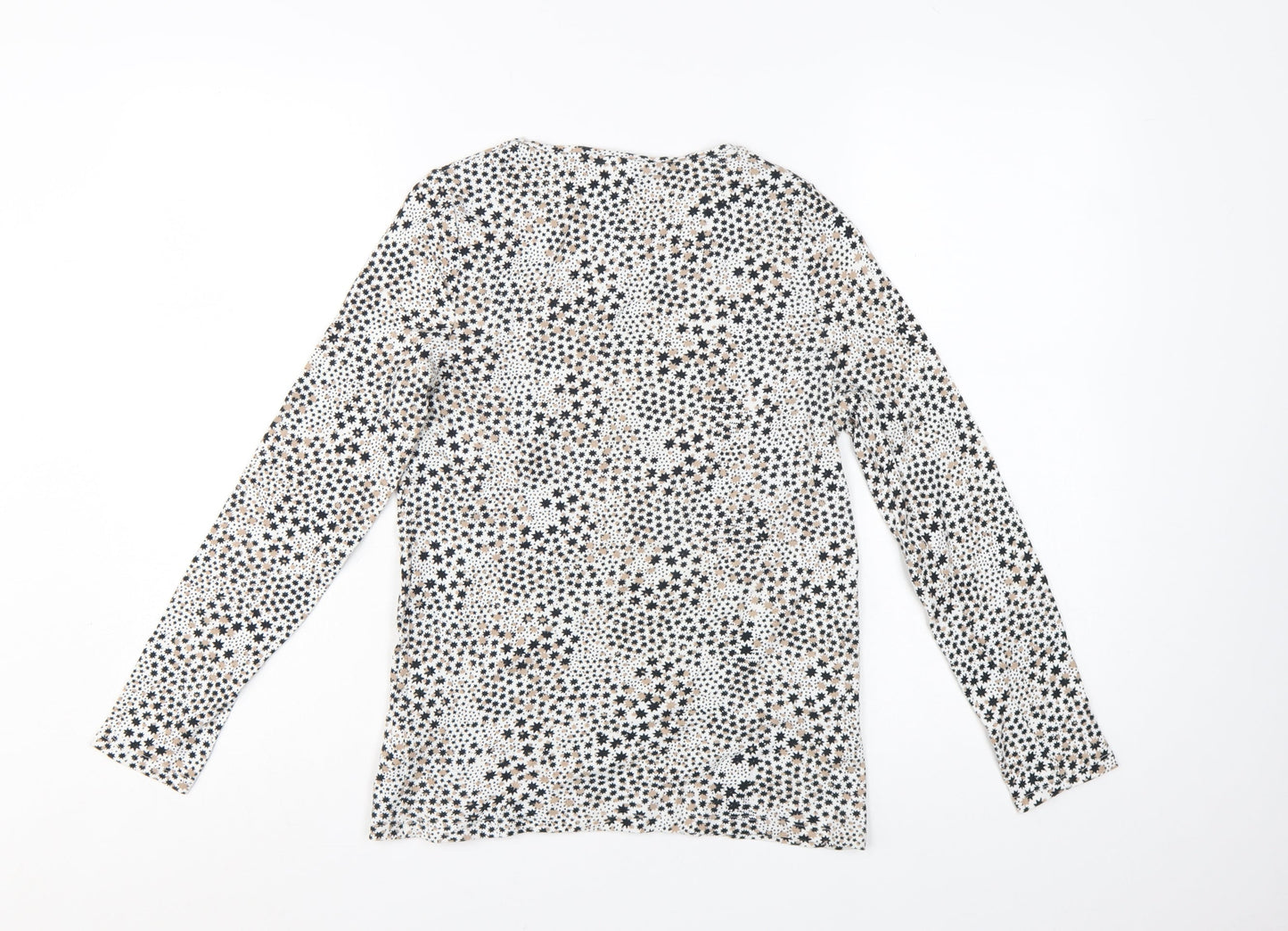 Marks and Spencer Womens Multicoloured Star Print Cotton Long Sleeve T-Shirt Size 12