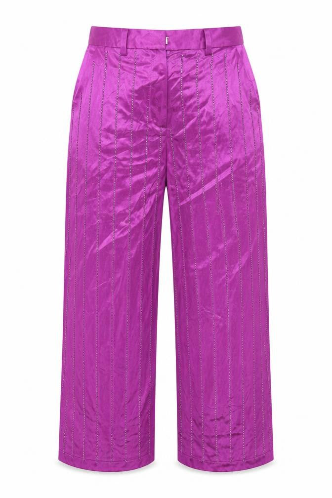 Jaded London Women’s Purple Sequin Wide-Leg Trousers Size M