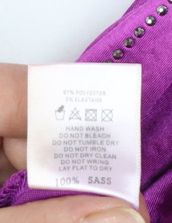 Jaded London Women’s Purple Sequin Wide-Leg Trousers Size M