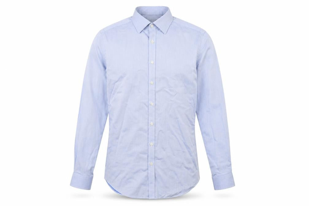 Charles Tyrwhitt Men's Blue 14.5 Super Slim Fit Non-Iron Cotton Dress Shirt
