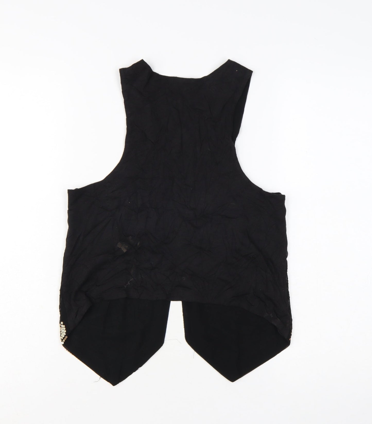 H&M Women’s Black Gold Sequin Beaded Sleeveless Party Tank Top Size S