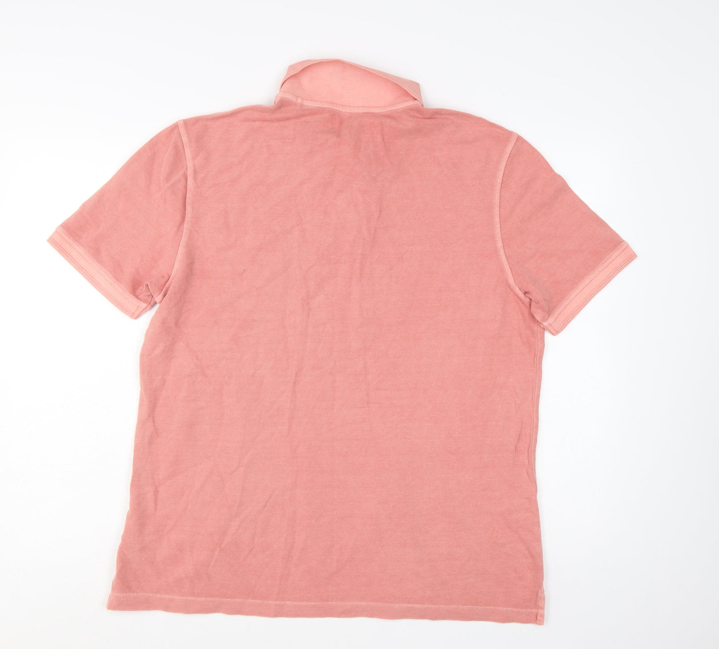 Marks and Spencer Men's Pink Cotton Polo Shirt Size L Regular