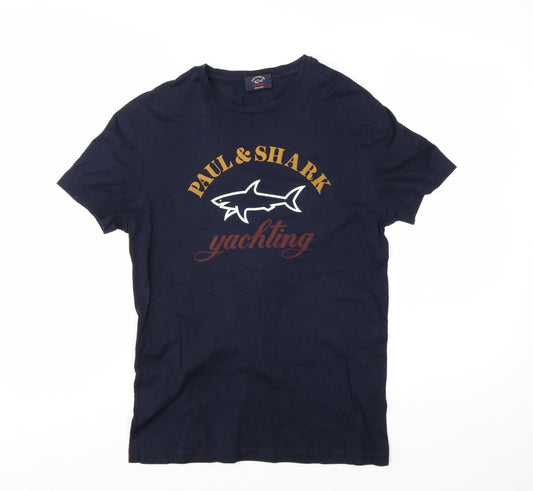 Paul & Shark Women's Blue Cotton Yachting Logo T-Shirt Size S