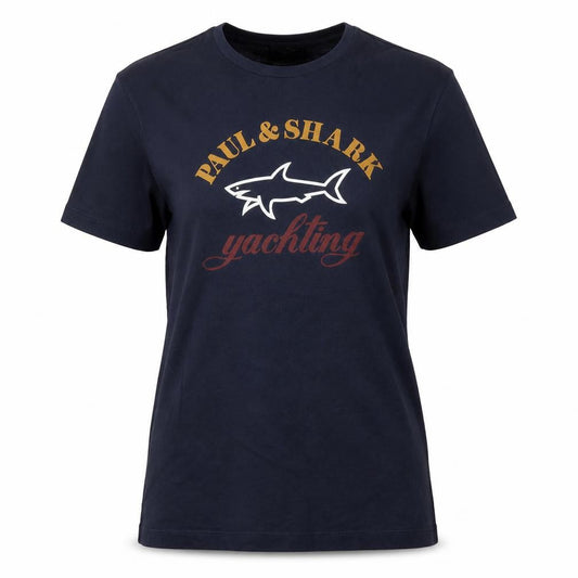 Paul & Shark Women's Blue Cotton Yachting Logo T-Shirt Size S