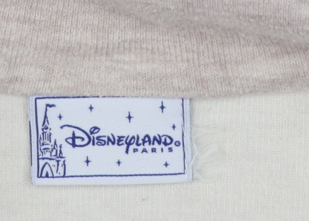 Disneyland Paris Women Beige Cotton Pullover Sweatshirt M Mickey Minnie