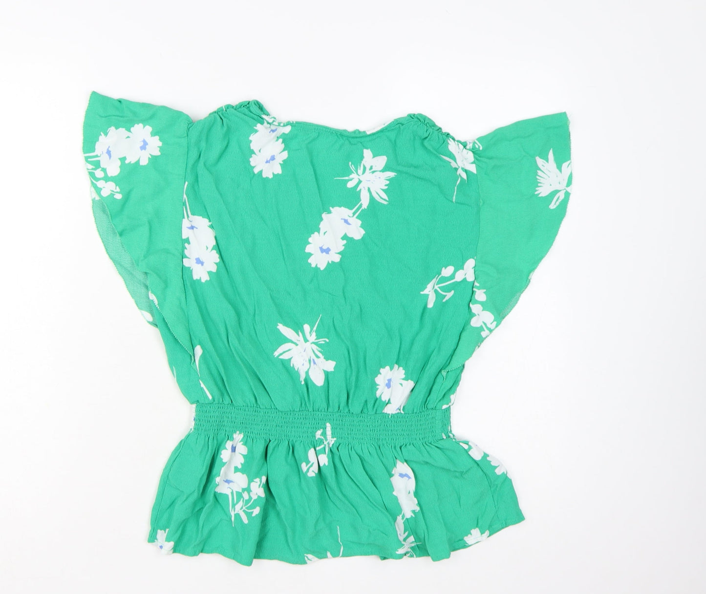 Marks and Spencer Women’s Green Floral V-Neck Tunic Blouse Size 10
