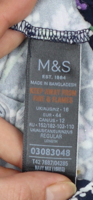 Marks and Spencer Women’s Multicoloured Floral Shift Dress Size 16