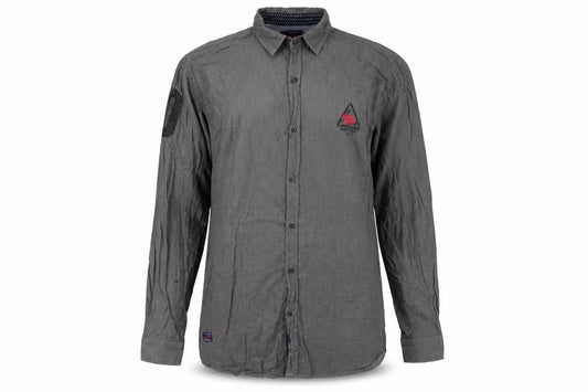 Urban Studio Men's Grey Slim Fit Long Sleeve Button-Up Shirt 2XL