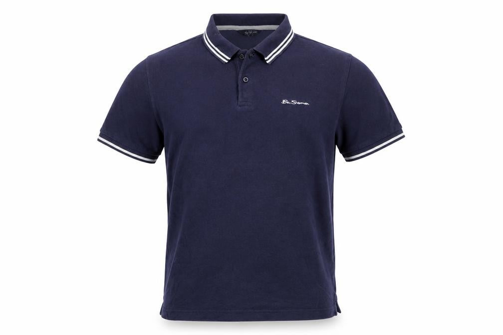 Ben Sherman Men's Blue Regular Fit Cotton Polo Shirt M