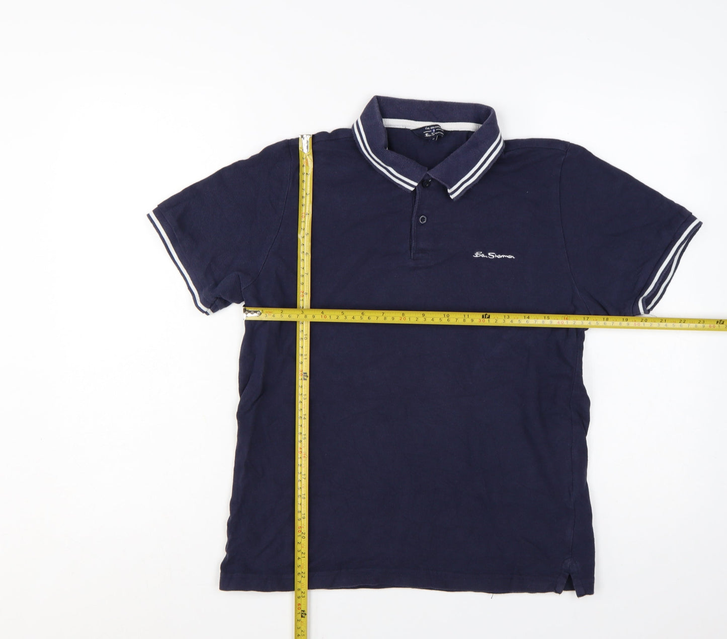 Ben Sherman Men's Blue Regular Fit Cotton Polo Shirt M