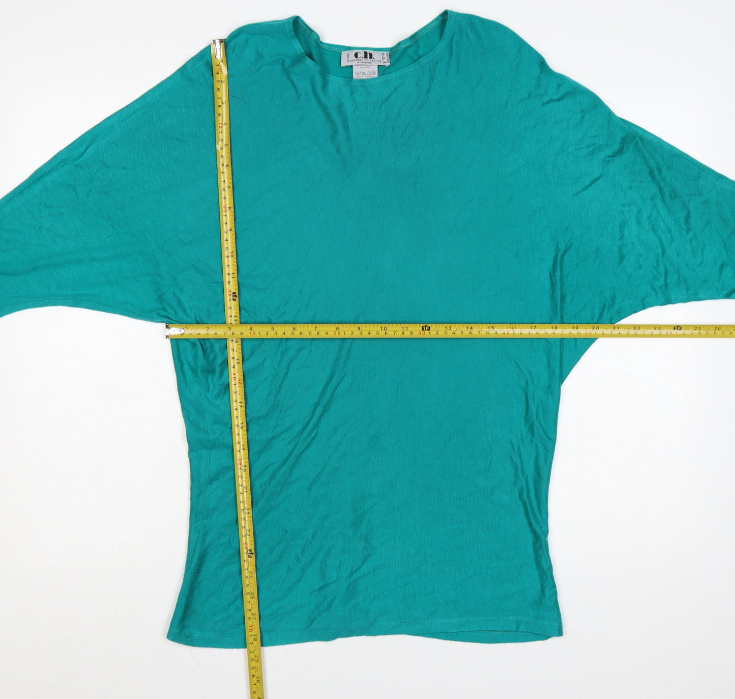 C.H. Designer Women’s Green Acrylic Relaxed Pullover Jumper Size 12