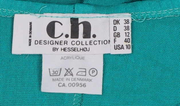 C.H. Designer Women’s Green Acrylic Relaxed Pullover Jumper Size 12