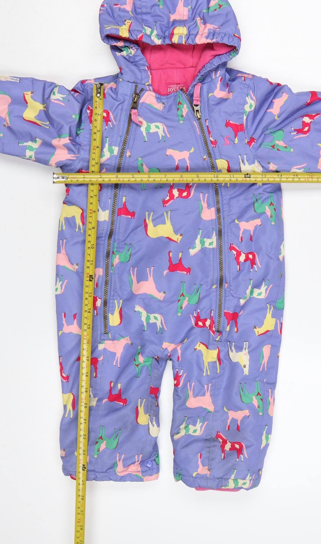 Joules Unisex Baby Purple Animal Print Hooded Snowsuit 12-18 Months Waterproof