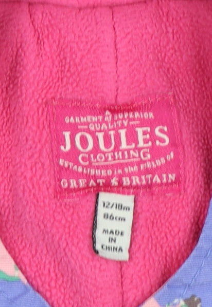 Joules Unisex Baby Purple Animal Print Hooded Snowsuit 12-18 Months Waterproof