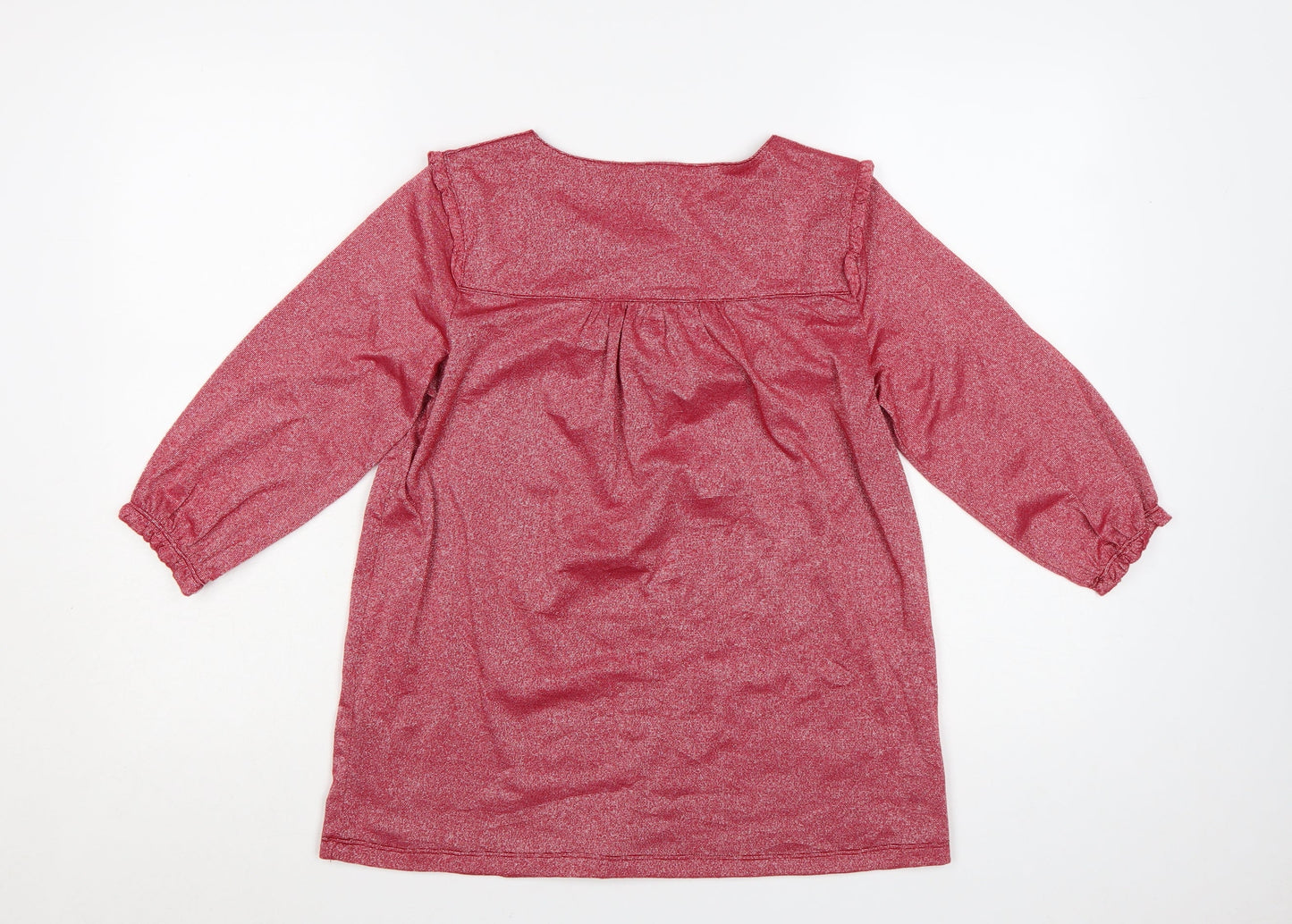 Lee Cooper Women's Red Tunic Blouse M 3/4 Sleeve Stretch Top