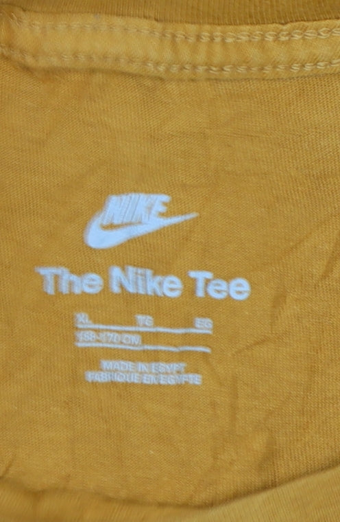 Nike Boys Mustard Yellow Short Sleeve T-Shirt 158-170cm Classic Fit